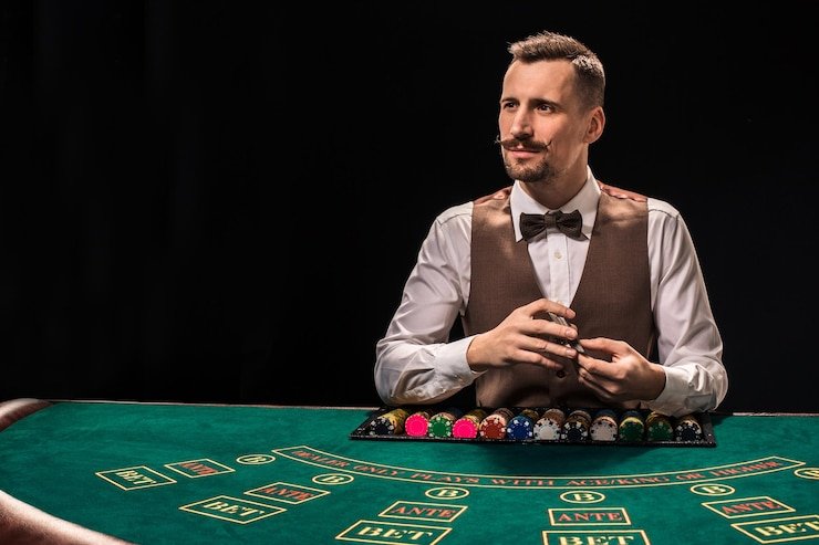 Studio kasino langsung target 4d dengan dealer profesional dan meja baccarat modern